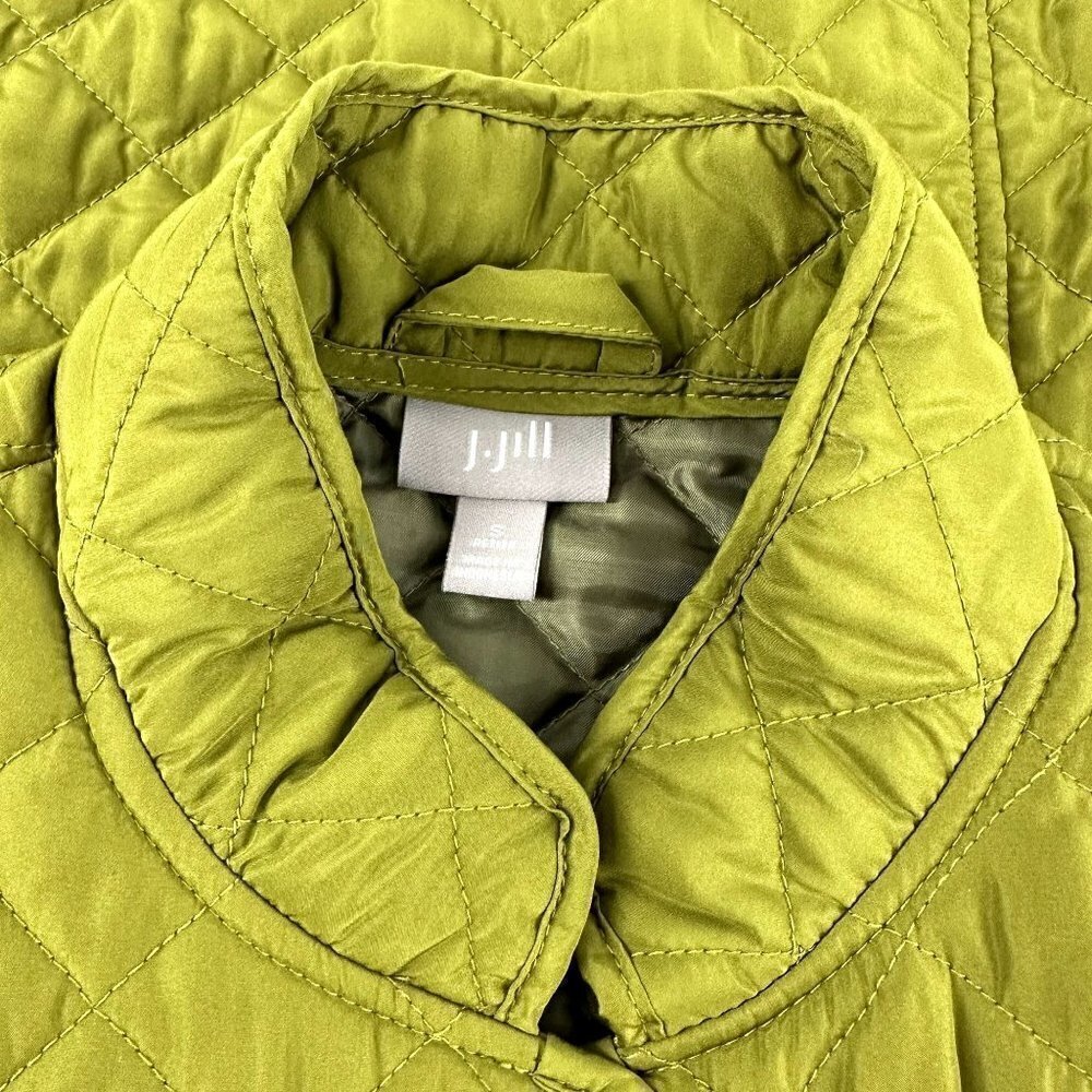 * J. Jill Green Quilted Vest Women’s Size Small Lightweight Fall Layering Piece - Picture 8 of 9